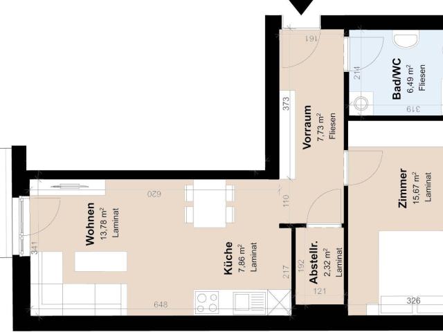Geförderte 2 Zimmer Wohnung im Neubau mit Balkon