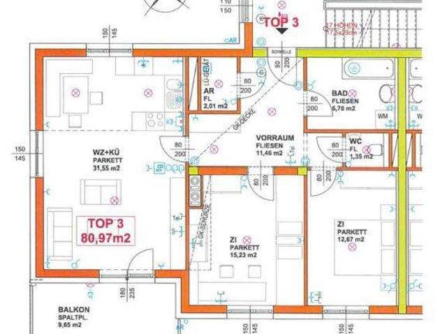 Geförderte 3 Zimmerwohnung