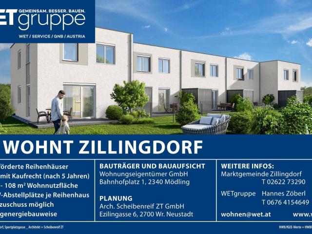 gefördertes Reihenhaus in Zillingdorf | RH 38 | mit Kaufoption