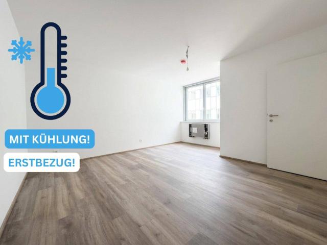 Gekühlte 2 Zimmer Wohnung mit begehbarem Kleiderschrank nur wenige Schritte von U4/U6 Längenfeldgasse! Erstbezug!