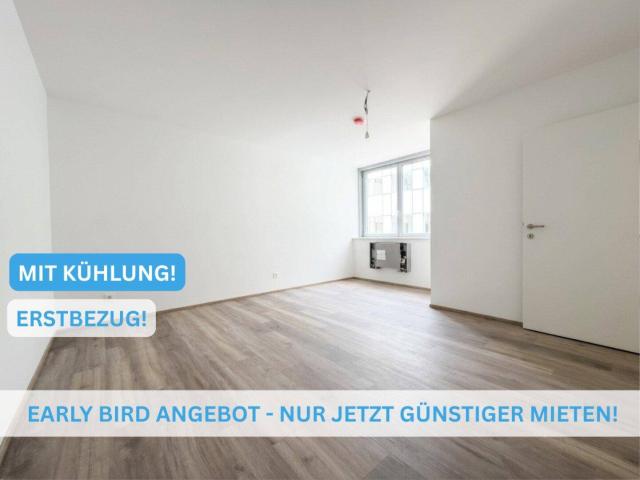 Gekühlte 2 Zimmer Wohnung mit begehbarem Kleiderschrank nur wenige Schritte von U4/U6 Längenfeldgasse! Erstbezug!
