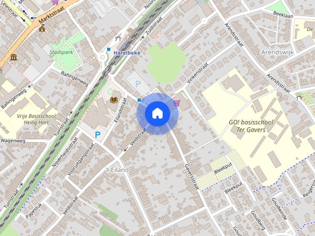 Gelijkvloers app. te huur in Harelbeke voor € 600 met 1 slaapkamer