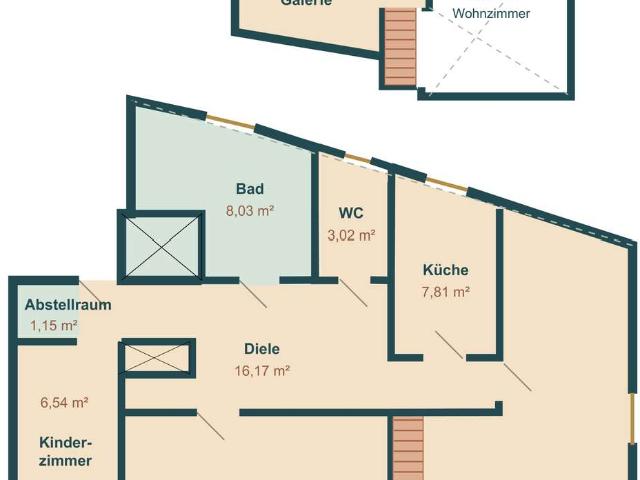 Gepflegte 3,5 Zimmer DG Wohnung mit EBK in Eichstätt