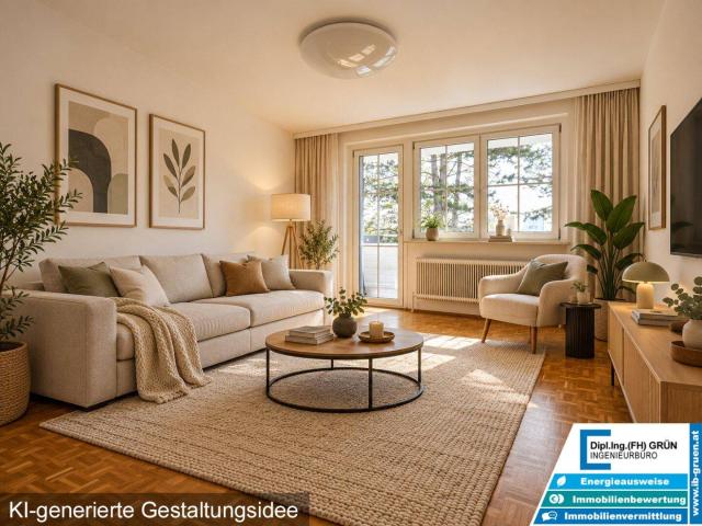 Gepflegte 3 Zi. Wohnung m. Balkon ruhige Grünlage in Leonding optionaler Schrebergarten