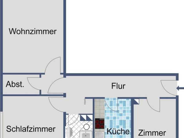 Gepflegte 3 Zimmer Wohnung mit Balkon!