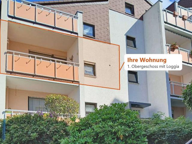 Gepflegte 3 Zimmer Wohnung mit Loggia, Garage & Blick ins Grüne – vermietet, provisionsfrei