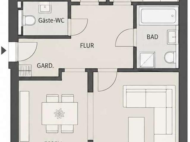 gepflegte 3 Zimmer Wohnung mit Südloggia, Einbauküche und Garage