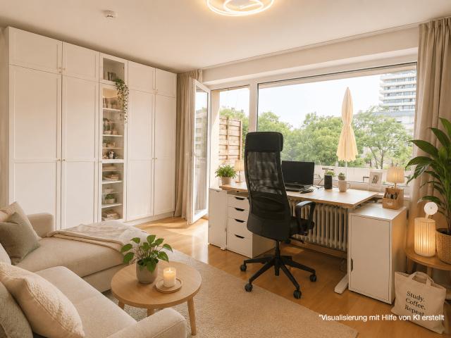 Gepflegte 1 Zimmer Wohnung mit Balkon zum ruhigen Innenhof