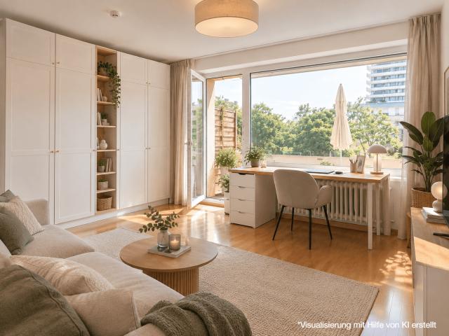 Gepflegte 1 Zimmer Wohnung mit Balkon zum ruhigen Innenhof