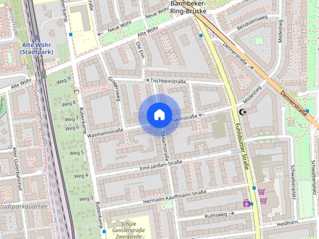Gepflegte 2 Zimmer Wohnung zur Miete in Hamburg Barmbek Wentzel Dr
