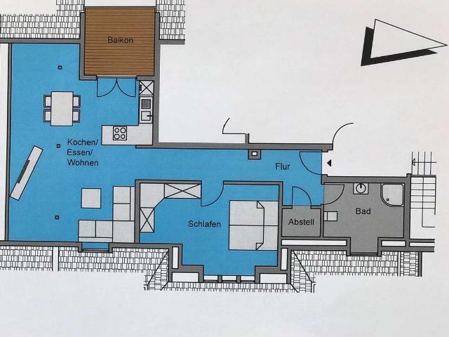 gepflegte 2 Zimmer Wohnung mit Balkon direkt an der Murg