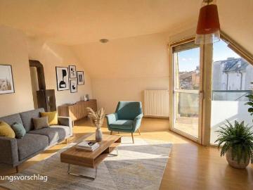 Gepflegte 4 Zi DG Wohnung mit Terrasse, KFZ Stellplatz & Kamin in Gänserndorf Stadt!