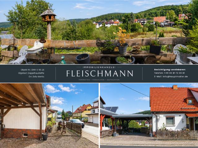 Gepflegte Doppelhaushälfte mit großer Terrasse und Carport in Zella Mehlis