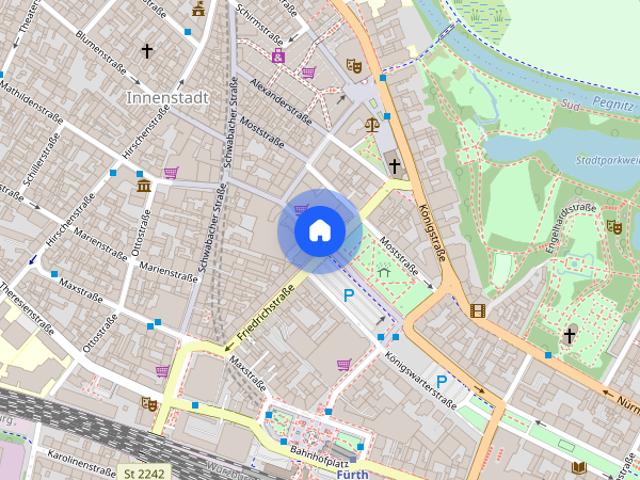 Geräumige 2 Zimmer Wohnung Nähe Fürther Innenstadt