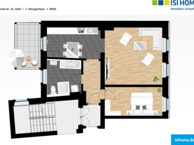 Geräumige 2 Raumwohnung mit moderner Einbauküche WE05