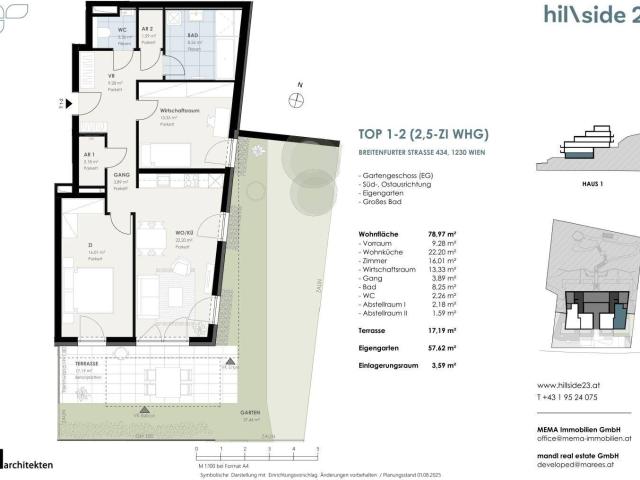 Geräumige Gartenwohnung mit 2,5 Zimmer zu verkaufen!