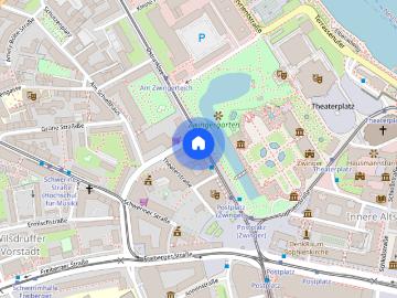 Geräumige Einraumwohnung mit eigener Terrasse in der Residenz am Zwinger
