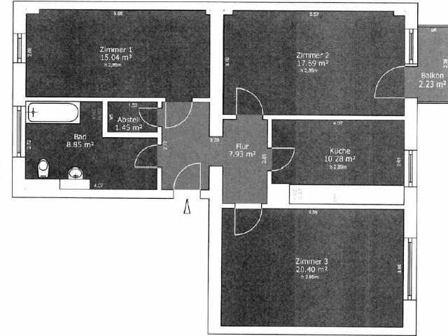 Geräumige und sanierte 3 Raumwohnung inmitten der Neustadt zu mieten!