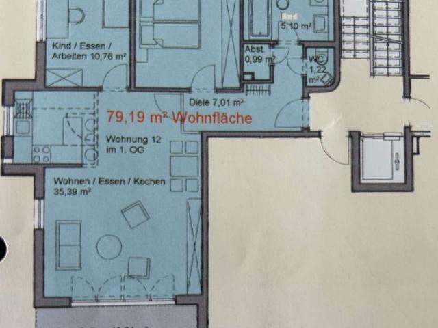 Göppingen City Lage, attraktive, möblierte 3 Zimmer Wohnung mit Balkon, Aufzug und Stellplatz