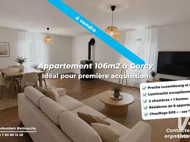 Gorcy 54730 Achat / Vente appartement 4 pièces t4