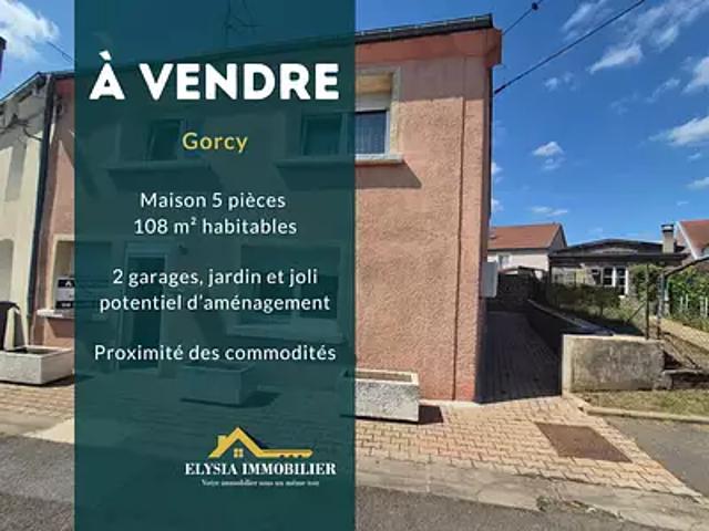 Gorcy 54730 Achat / Vente maison 5 pièces t5