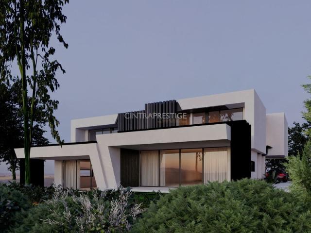 RESERVADA. Gouveia/Fontanelas Moradia T4 geminada, em construção, arquitetura contemporânea, com lote de terreno de 429,60m2