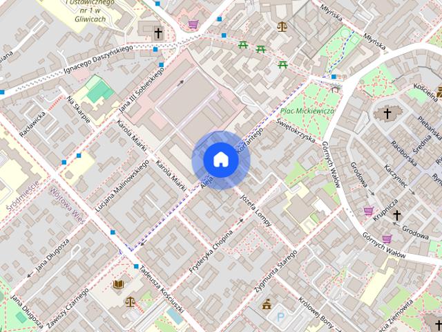 Gliwice, Centrum, Korfantego. 2 pokoje, 60mkw