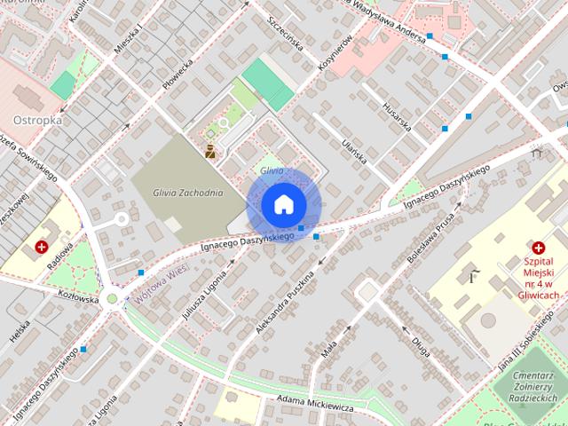 Gliwice, Glivia, Daszyńskiego. 30m nowy