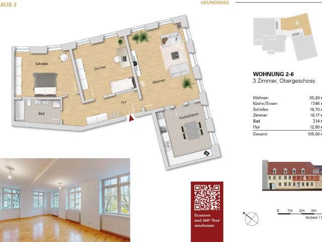 große 3 Zi. Eigentumswohnung, WE 2 6 vollständig renoviert zu verkaufen