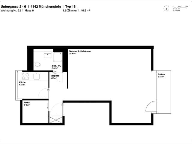Grosse 1.5 Zimmer Wohnung im Dachgeschoss