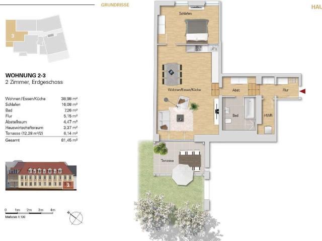 große 2,5 Zi. Wohnung im EG, WE 2 3 zum Eigennutz od. Kapitalanlage