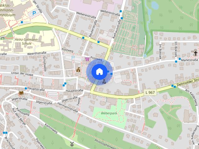 Große Erdgeschosswohnung mit Einbauküche, Balkon und Tiefgarage in bester Lage von Oerlinghausen