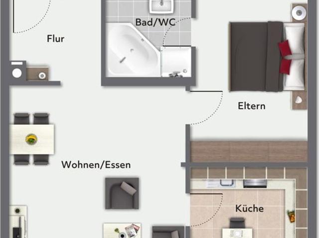 Großzügig geschnittene 3 Raumerdgeschosswohnung mit Garten sucht junge Familie oder Pärchen!