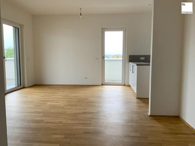 Großzügig geplante Wohnräume, moderne offene Wohnküche, große Sonnenterrasse, Tiefgarage!