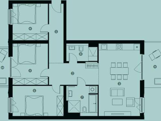 Großzügige 4 Zimmer Wohnung mit 2 Balkonen & 2 Bädern in Friedrichshain
