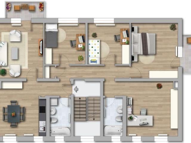 Großzügige 5 Raumwohnung mit zwei Bädern und Balkon