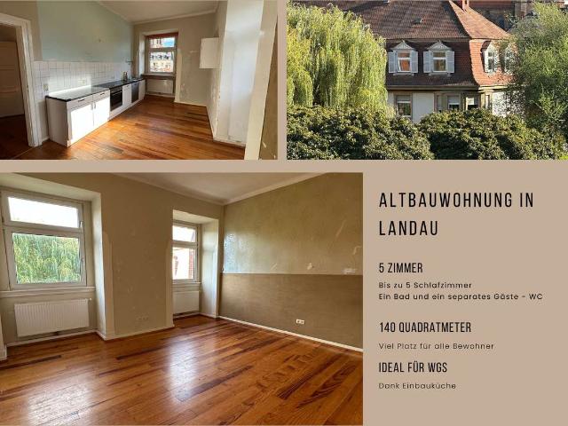 Großzügige 5 Zimmer Altbauwohnung mit 140 m² in zentraler und ruhiger Lage von Landau