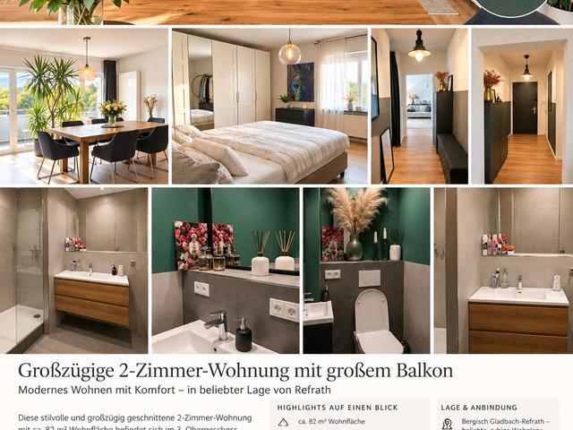 Großzügige 2 Zimmer Wohnung mit großem Balkon
