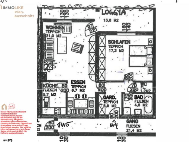 Reserviert Renoviert & zentral – 2 Zimmer Wohnung mit großer Loggia & Parkplatz