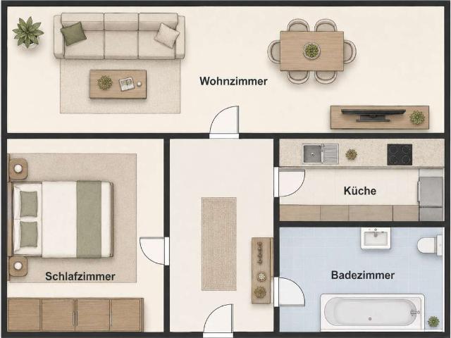 Großzügige 2 Zimmer Dachgeschosswohnung mit 65 m² in Essen Frohnhausen
