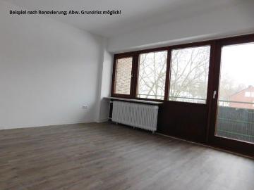 Großzügige 2 Zimmerwohnung mit modernisiertem Bad und 2 Balkone. ohne Wandtapeten