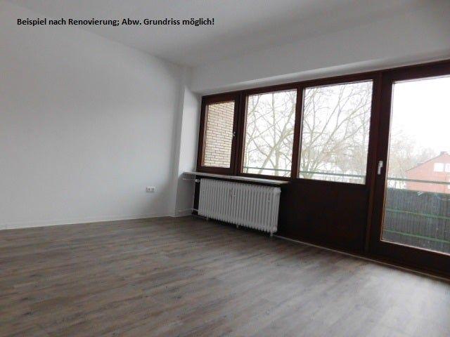 Großzügige 2 Zimmerwohnung mit modernisiertem Bad und 2 Balkone. ohne Wandtapeten