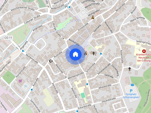 Großzügige 3 Zimmer Wohnung mit Garten und 2 Stellplätzen in Neustadt bei Coburg