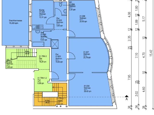 Großzügige 3 Zimmer Altbauwohnung mit schöner Dachterrasse