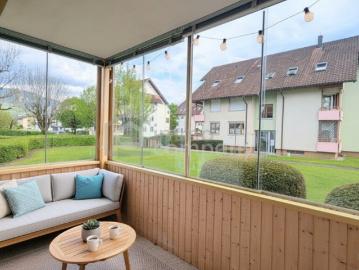 Großzügige 3 Zimmer Hochpaterre Wohnung in Dornbirn | 89m² Wfl. Frisch renoviert | Wohnküche mit Eckbank | Süd Veranda