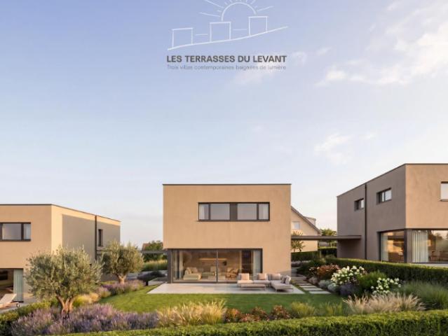 Grosszügige Volumen, Neubau auf 3 Ebenen und privater Garten
