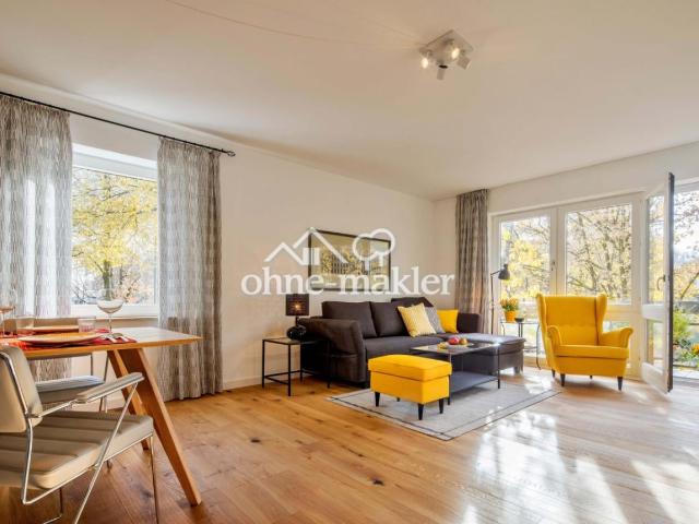 Großzügige, lichtdurchflutete 2 Zimmer Wohnung, voll möbliert, in Bestlage München Harlaching