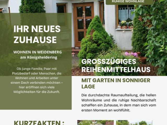 Großzügiges Reihenmittelhaus in ruhiger Wohnlage