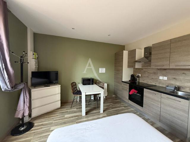 Grand studio meublé en rez de chaussée avec terrasse et stationnement