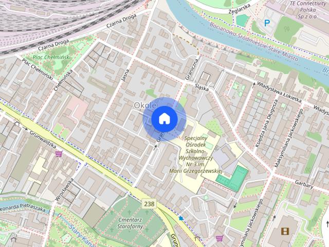 Graniczna 6 Trzypokojowy apartament w centrum z klimatyzacją w bloku